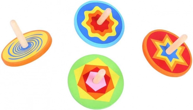 Barvita lesena vrtavka Bigjigs Toys