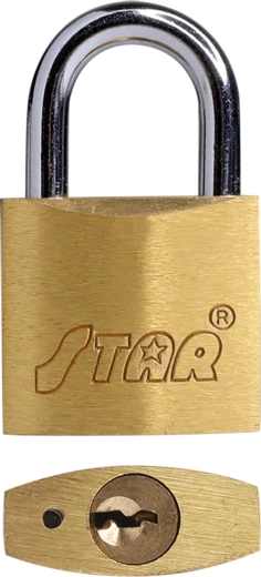 Viseča ključavnica STAR 50 mm iz medenine, 3 ključi
