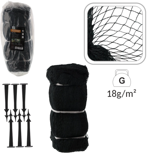 Zaščitna mreža proti pticam 10 × 20 m, 18 g/m² + 20 plastičnih klincev