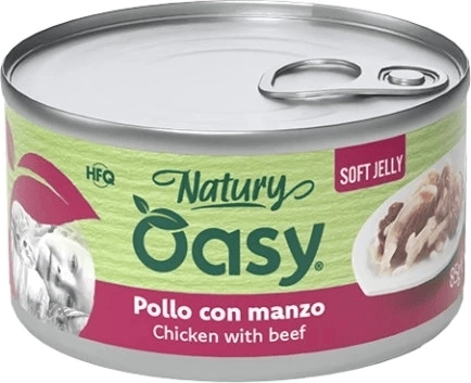 Oasy Natury Soft Jelly piščanec z govedino 150 g