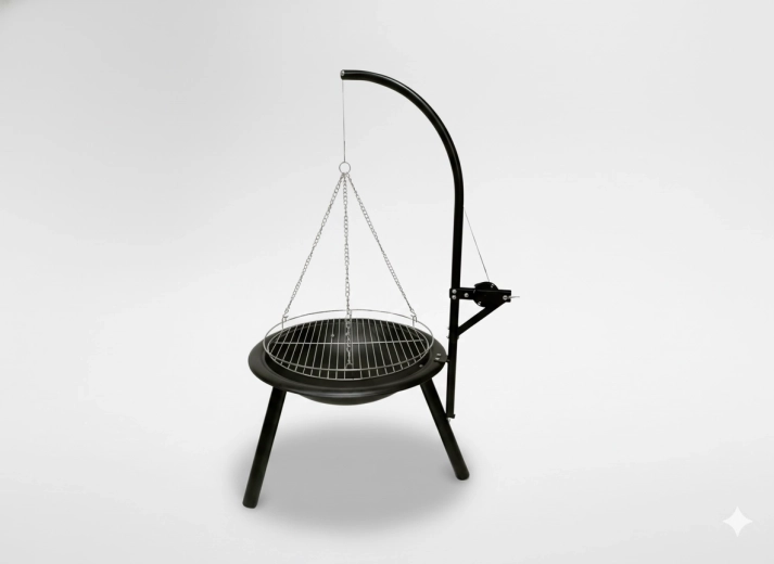 Viseči nastavljivi žar z ognjiščem 55 × 100 cm