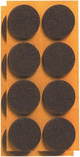 Filcne samolepilne podloge za pohištvo 20 mm, rjave (24 kos)