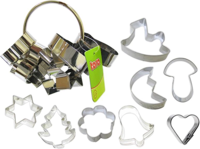 Set iz nerjavečega jekla za izrezovanje piškotov, 8 kosov