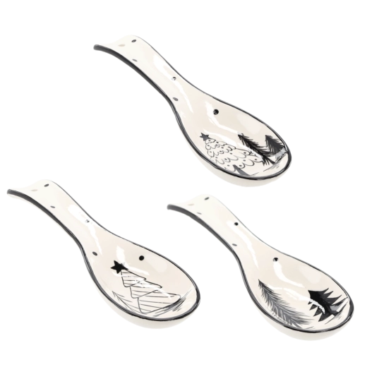 Keramično stojalo za žlico v obliki božičnega drevesca