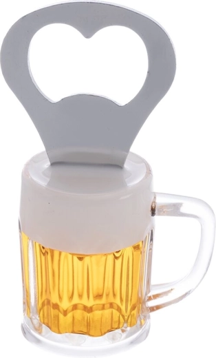Odpirač za kronske zamaške z motivom Pivo, nerjavno jeklo in plastika