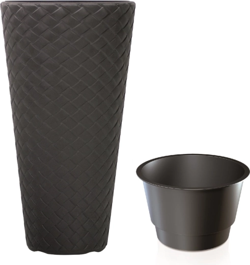 Cvetlični lonec Matuba Slim z vložkom 40 cm antracit