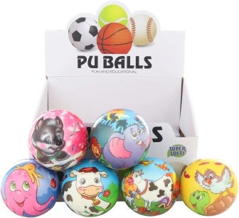 Mehak žogica z živalicami 10 cm