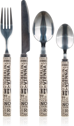 Set jedilnega pribora CAPITAL 24 delov s plastičnim ročajem, nerjaveče jeklo