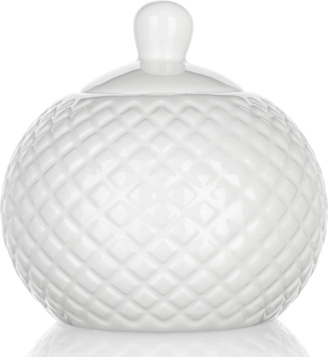 Keramična posodica za sladkor Diamond 11 cm, bela