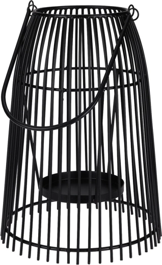 Kovinski žični svečnik za eno svečo, črn, 29 × 20 cm