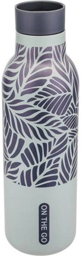 Termovka Kitchisimo 450 ml siva z motivom listov