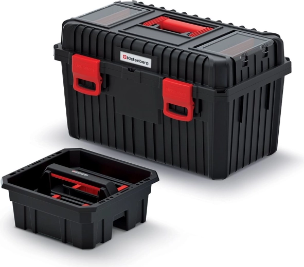 Škatla za orodje HEAVY z odstranljivo vložkom, 585 × 360 × 337 mm, črna