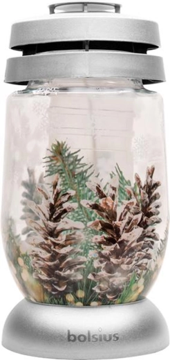 Bolsius grave lantern silver pine 22 cm - 1 piece