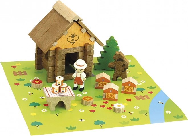 Jeujura lesena sestavljanka čebelnjak 50 delov