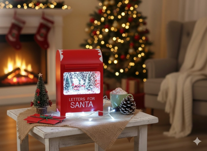 Christmas Letterbox for Baby Jesus with LED Lighting and Music Box