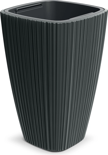 Cvetlični lonec Oro 29 cm temno siv z vložkom