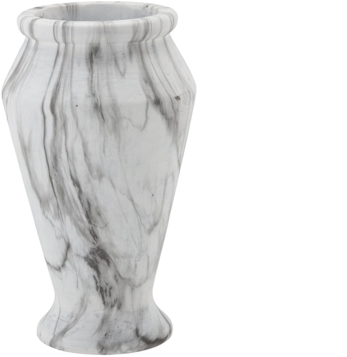 Decorative cement vase, grey, ornamented, 28 cm