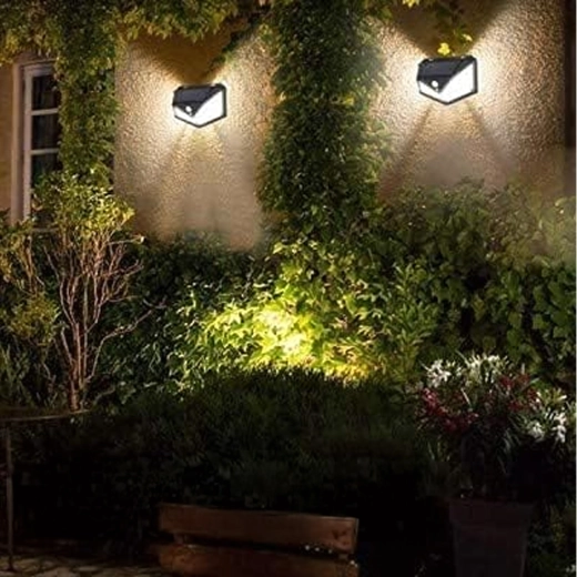Solarna stenska LED svetilka s senzorjem gibanja in mraka, 100 LED