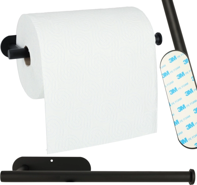 Črni nosilec za papirnate brisače