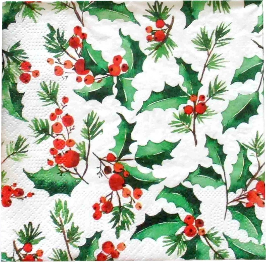 Božični prtički z motivom bodike, 3-slojni 33 × 33 cm - 1 kos