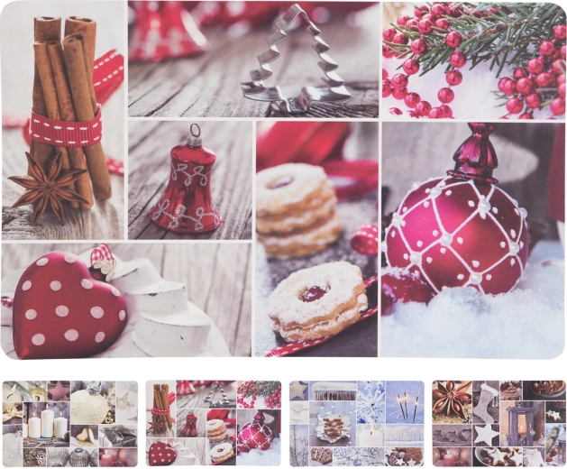 Božično plastično pogrinjalo 43,5 × 28,5 cm – kolaž, mešanica dekorjev