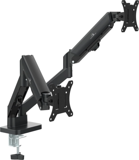 Dvojni nosilec za monitorje 17–32" s plinskim mehanizmom MACLEAN MC-134 (2–10 kg)