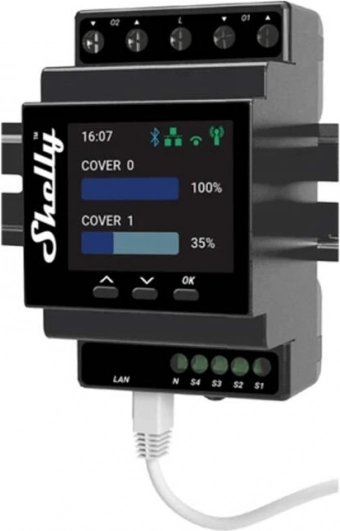 Pametni krmilnik za žaluzije Shelly Pro z WiFi in merjenjem moči