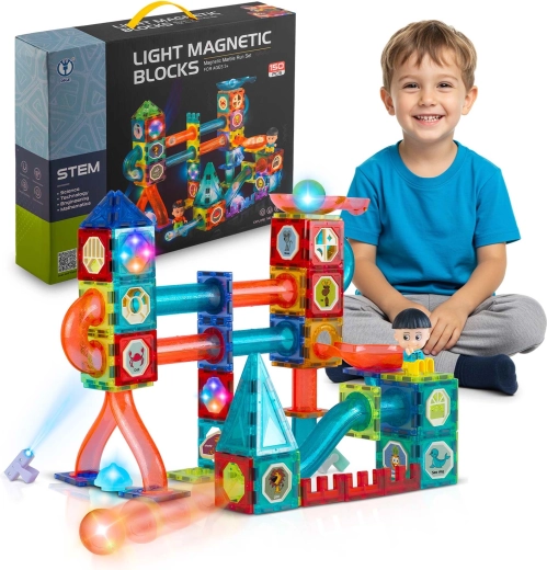 Ricokids Light-Up Magnetic Construction Set, 150 Pieces