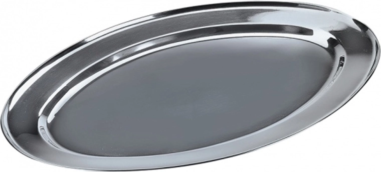 Ovalen nerjavni servirni pladenj 45 cm