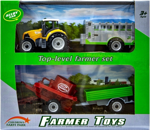Orange tractor with interchangeable trailers