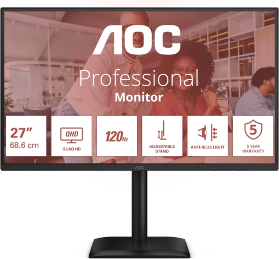 AOC Q27E4CV 27" QHD IPS monitor 120 Hz z USB-C in RJ-45