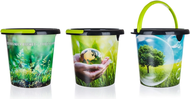 Plastično vedro Brilanz z izlivom, 5 l, mešanica vzorcev – 1 kos