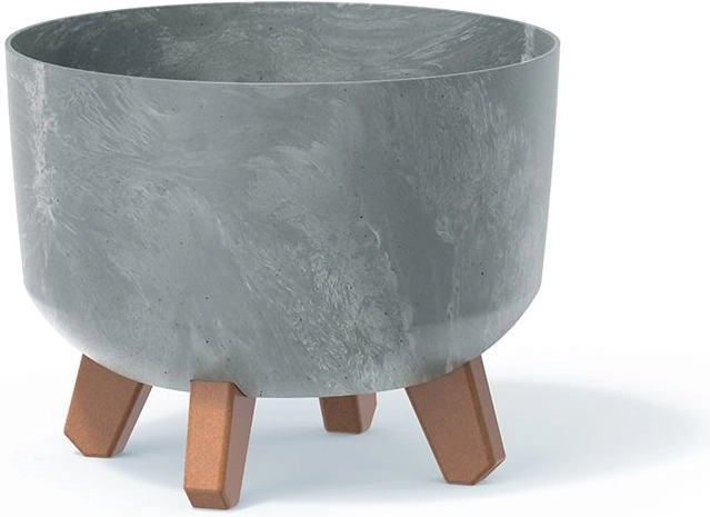 Cvetlični lonec z betonskim učinkom na nogicah 20 cm, siv