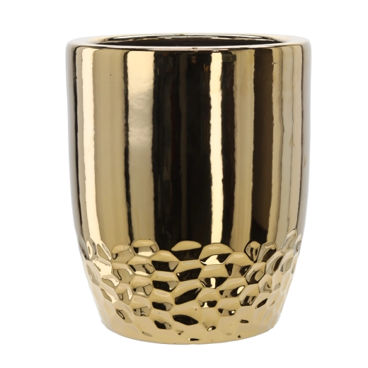Keramični okrasni lonec zlati 31,5 × 31,5 × 38,5 cm