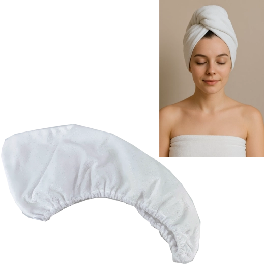 Turban iz mikrovlaken za hitro sušenje las 25 × 64 cm – rožnat