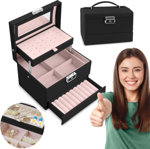 Škatla za nakit Massido MS-704 črna