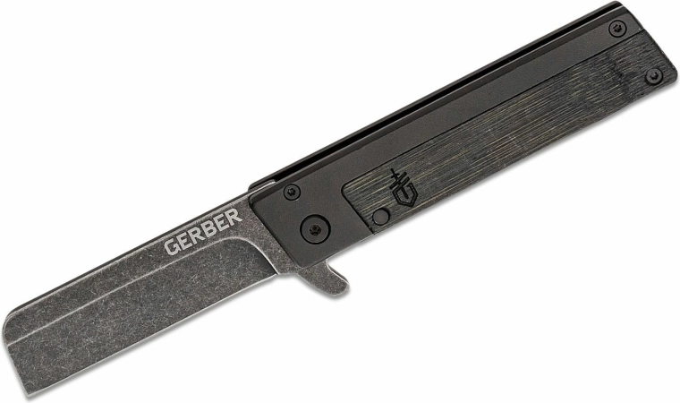 Gerber Quadrant – bambusov žepni nož, črn, rezilo 6,9 cm