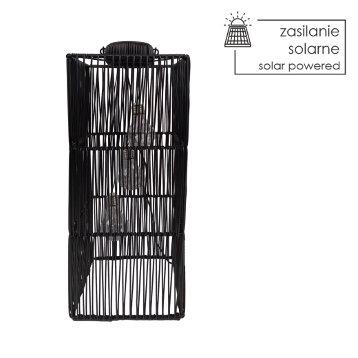 Črna solarna LED svetilka 55 cm