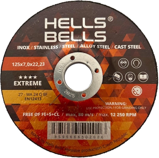 Brusilni kolut za jeklo 125 × 7 × 22,2 mm