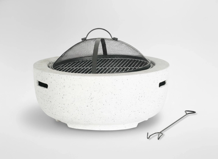 Vrtno kurišče s pokrovom in pepelnikom 60 × 60 × 42 cm