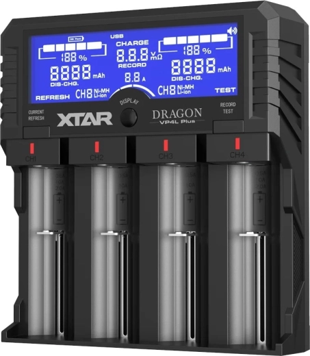XTAR Dragon VP4L Plus Li-ion and Ni-MH battery charger