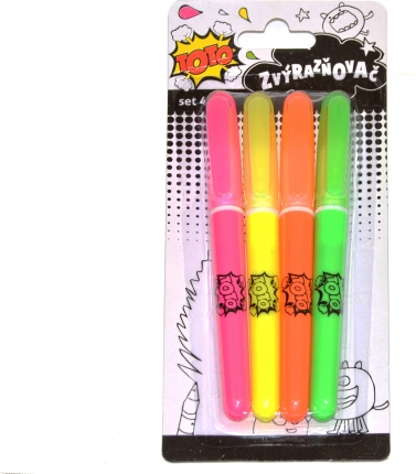 set fluorescentnih označevalcev 4 kosi