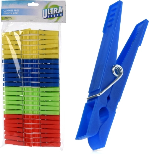 Plastične ščipalke za perilo Ultra Clean 100 kos