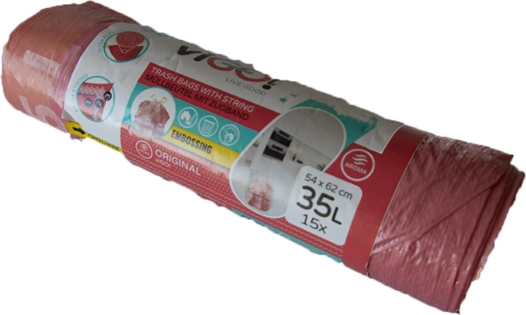 Vrečke za smeti z vrvico 35 l z vonjem maline 4 Seasons (15 kos)