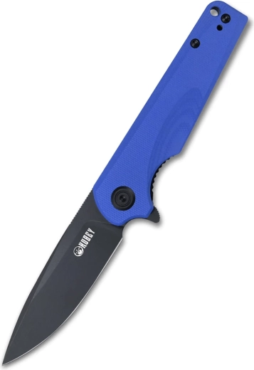 Kubey Wolverine KU233F pocket knife 7.4 cm, Dark Stonewash, blue G10 with clip