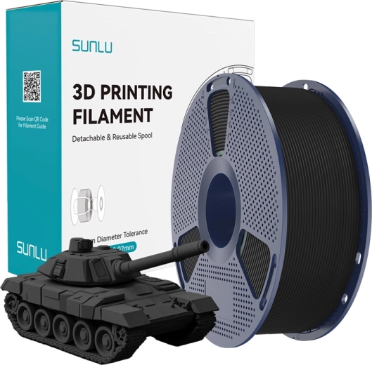 Sunlu PLA+ visokohitrostni črni filament za 3D tisk Pro 1,75 mm