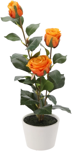 Umetna dekorativna rastlina čajna vrtnica v lončku 47,5 cm