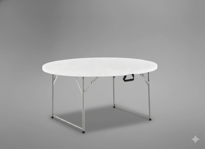 Zložljiva okrogla catering miza 180 × 74 cm bela