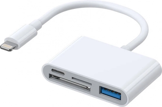 Adapter Joyroom Lightning na USB OTG s čitalnikom kartic SD/microSD