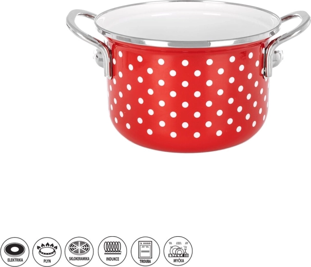 Orion Tečka Enamel Pot with Stainless Steel Rim 1.4 l